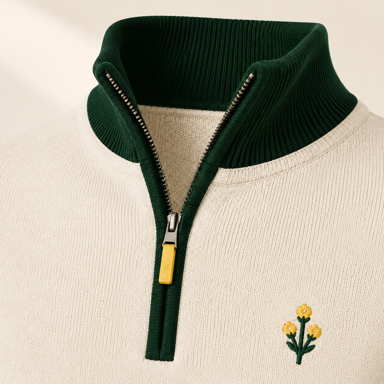 Club Quarter-Zip Knit - Cream