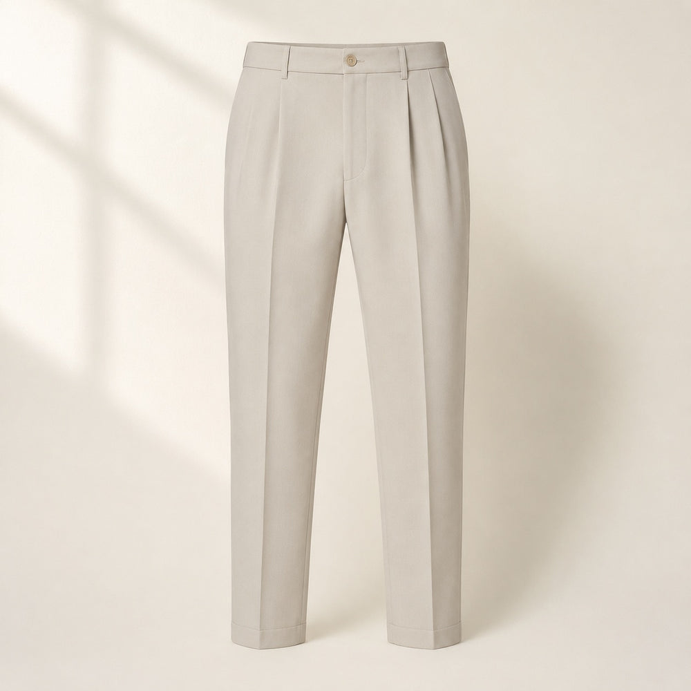 Dunes Pleated Trouser - Stone