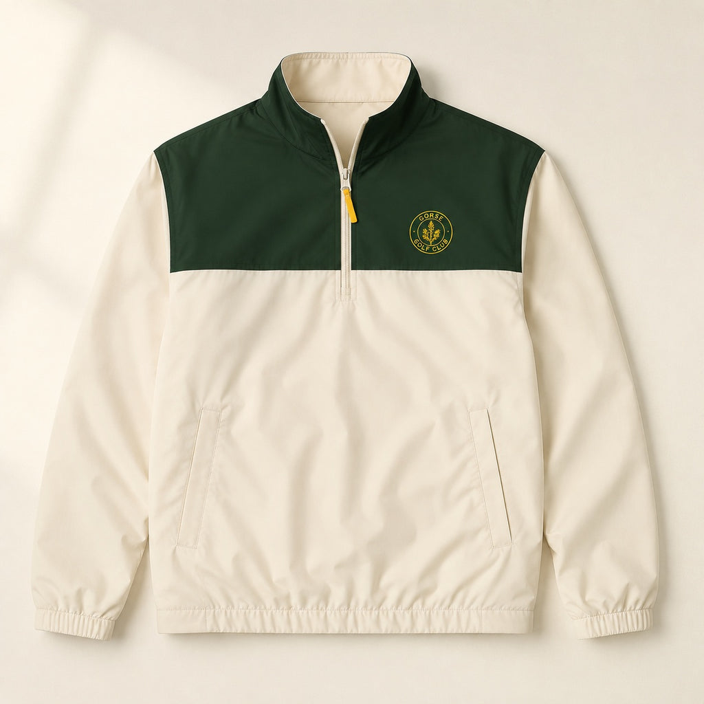 Wind Half-Zip - Cream and Pine