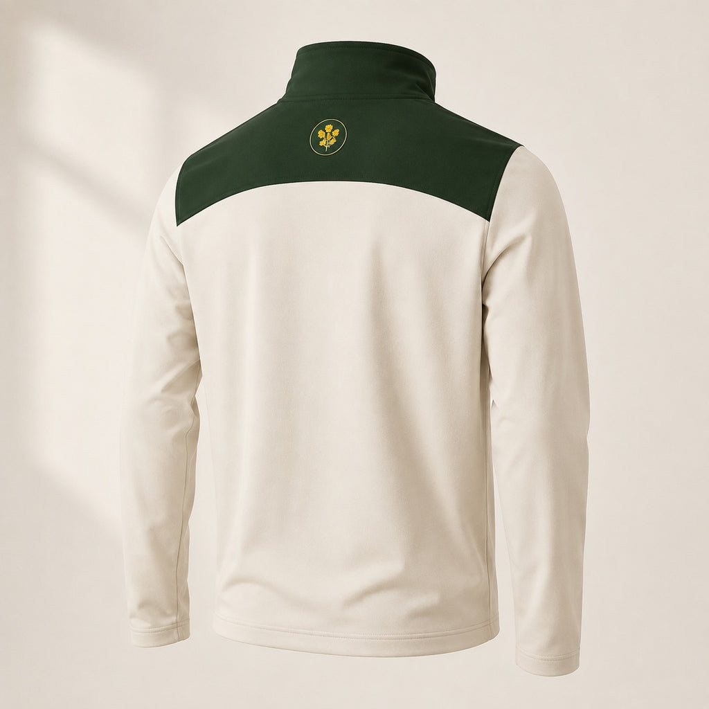 Wind Half-Zip - Cream and Pine
